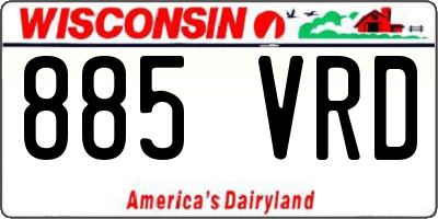 WI license plate 885VRD