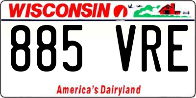 WI license plate 885VRE