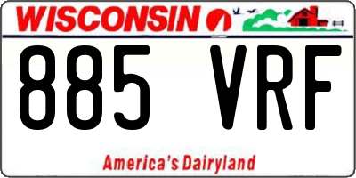 WI license plate 885VRF