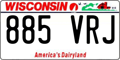 WI license plate 885VRJ