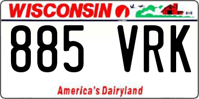 WI license plate 885VRK