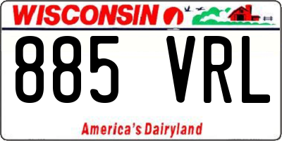 WI license plate 885VRL