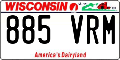 WI license plate 885VRM