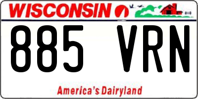 WI license plate 885VRN