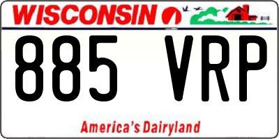 WI license plate 885VRP