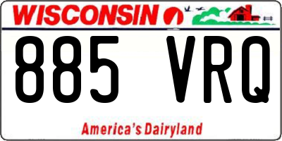 WI license plate 885VRQ