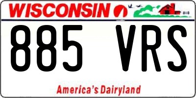 WI license plate 885VRS