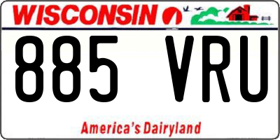 WI license plate 885VRU