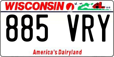 WI license plate 885VRY