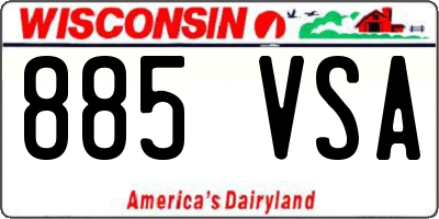 WI license plate 885VSA