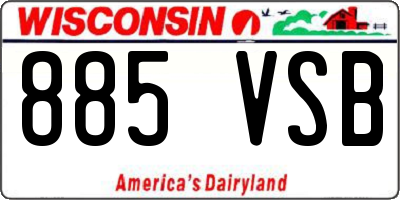 WI license plate 885VSB