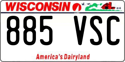 WI license plate 885VSC