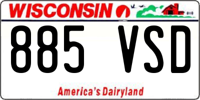 WI license plate 885VSD