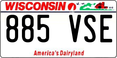 WI license plate 885VSE