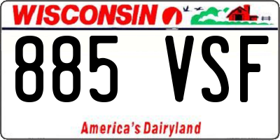 WI license plate 885VSF