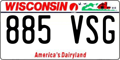 WI license plate 885VSG