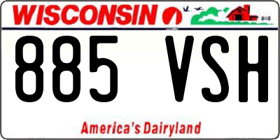 WI license plate 885VSH