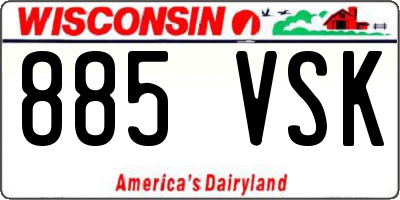 WI license plate 885VSK