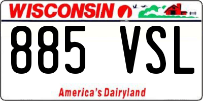 WI license plate 885VSL