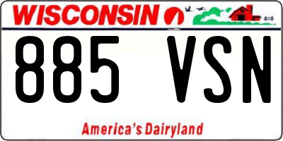 WI license plate 885VSN