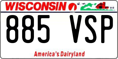 WI license plate 885VSP