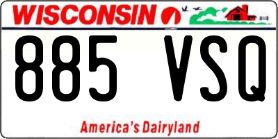 WI license plate 885VSQ