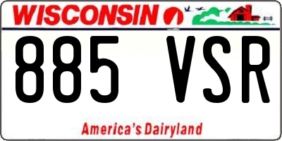 WI license plate 885VSR