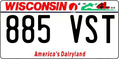 WI license plate 885VST