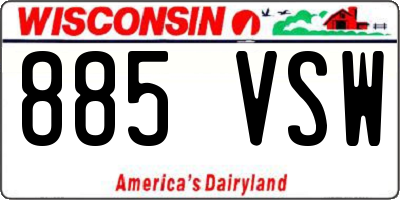 WI license plate 885VSW