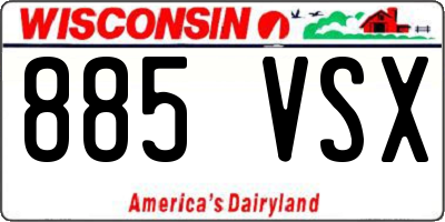 WI license plate 885VSX