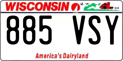 WI license plate 885VSY