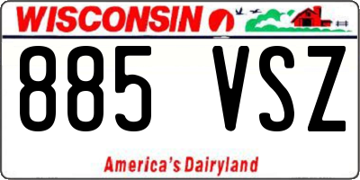 WI license plate 885VSZ