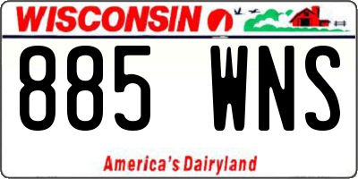 WI license plate 885WNS