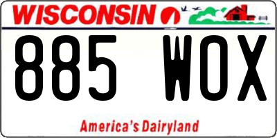 WI license plate 885WOX