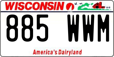 WI license plate 885WWM