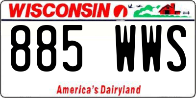 WI license plate 885WWS