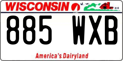 WI license plate 885WXB
