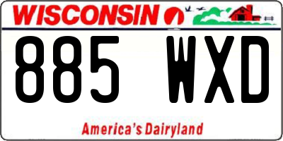 WI license plate 885WXD