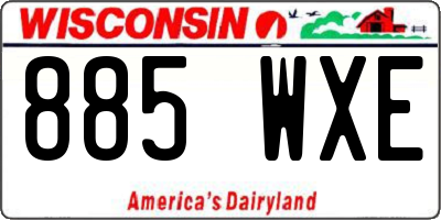 WI license plate 885WXE