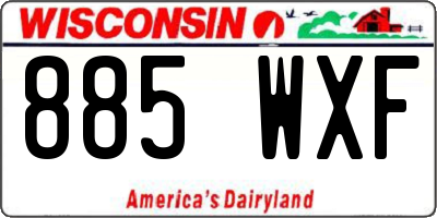 WI license plate 885WXF