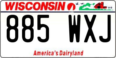 WI license plate 885WXJ