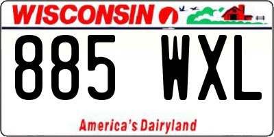 WI license plate 885WXL