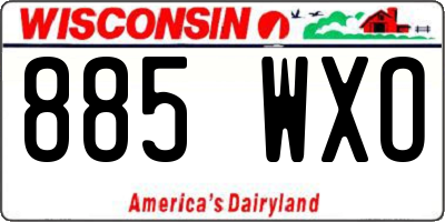 WI license plate 885WXO