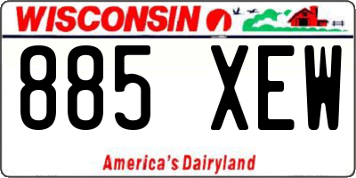 WI license plate 885XEW
