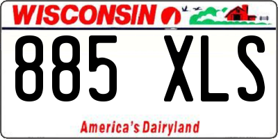 WI license plate 885XLS