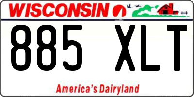 WI license plate 885XLT