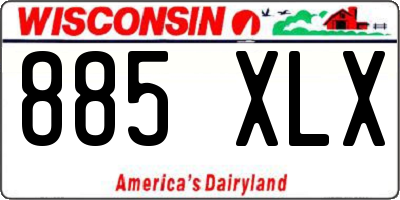 WI license plate 885XLX
