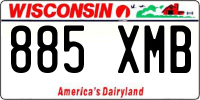 WI license plate 885XMB