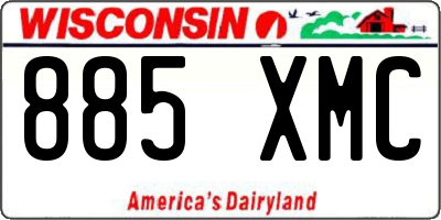 WI license plate 885XMC