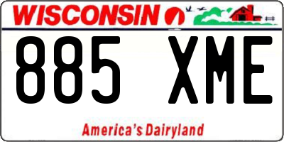 WI license plate 885XME